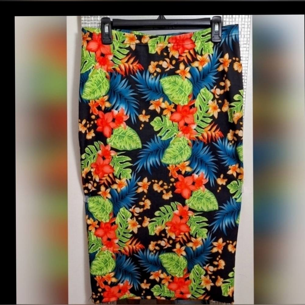 Boho Colorful Floral Pencil Skirt - Picture 5 of 5